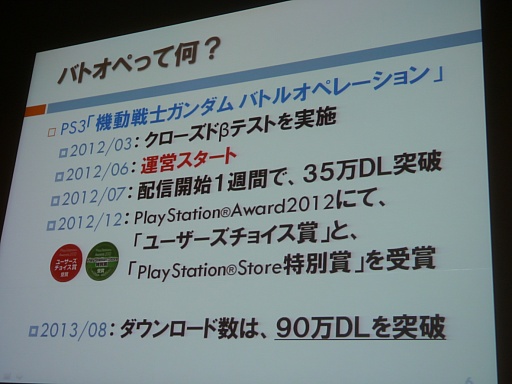画像ギャラリー No.025のサムネイル画像 / ［CEDEC 2013］「機動戦士ガンダム バトルオペレーション」におけるF2P導入が紹介されたセッションをレポート