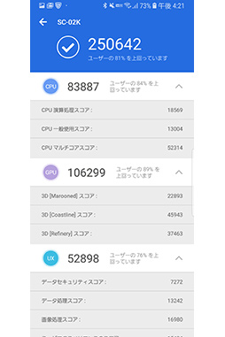 画像ギャラリー No.022のサムネイル画像 / auの「Galaxy Note9」＆「Xperia XZ3」テストレポート。新型XperiaにもXperia XZ2と同じく気がかりなポイントが