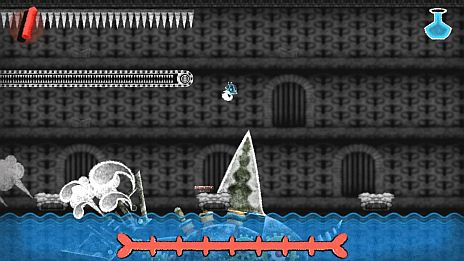 画像ギャラリー No.012のサムネイル画像 / 「Dokuro」，セーブデータが引き継げる体験版の最終章が本日配信。「魔界の厨房」がモチーフのステージ3には「赤チョーク」で火をつけるギミックが登場