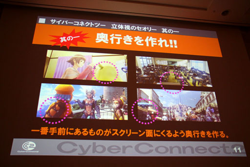 画像ギャラリー No.008のサムネイル画像 / ［CEDEC 2012］“ゲーム会社だから，CC2だからできること”とは。セッション「『ドットハック セカイの向こうに』 ゲーム会社が作る3D立体映像」レポート