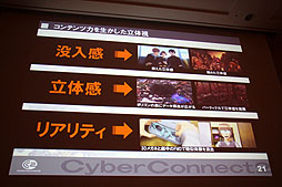 画像ギャラリー No.017のサムネイル画像 / ［CEDEC 2012］“ゲーム会社だから，CC2だからできること”とは。セッション「『ドットハック セカイの向こうに』 ゲーム会社が作る3D立体映像」レポート