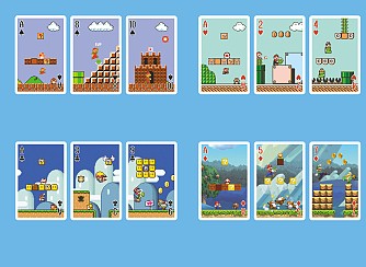 画像ギャラリー No.004のサムネイル画像 / 「スーパーマリオ」のゲーム画面がトランプの絵柄に。新デザインの「マリオトランプ」を7月に発売
