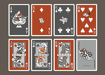 画像ギャラリー No.006のサムネイル画像 / 「スーパーマリオ」のゲーム画面がトランプの絵柄に。新デザインの「マリオトランプ」を7月に発売
