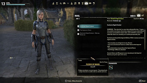 画像ギャラリー No.003のサムネイル画像 / 「The Elder Scrolls Online」でクローズドβテスト開催中。PTSでは製品版に付属する特典アイテムが公開に