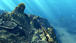画像ギャラリー No.004のサムネイル画像 / オーバーランド,モリで突いて魚を捕るスピアフィッシングシム「デプス ハンター」を,2012年5月18日にリリース
