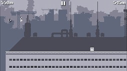 画像ギャラリー No.007のサムネイル画像 / モノトーンの世界を走りぬけるランニングゲーム「Canabalt」を紹介する「(ほぼ)日刊スマホゲーム通信」第1948回