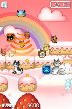 画像ギャラリー No.004のサムネイル画像 / iOS用アプリ「ネコアップ2」が，5月29日に配信。UFOに乗って猫達を集めよう