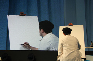 画像ギャラリー No.004のサムネイル画像 / ［TGS 2012］漫画家・島本和彦さんがライブアートで熱い関羽を描いた！　ステージイベント「島本和彦 × 大戦乱!!三国志バトル 炎のライブアート」をレポート