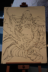 画像ギャラリー No.007のサムネイル画像 / ［TGS 2012］漫画家・島本和彦さんがライブアートで熱い関羽を描いた！　ステージイベント「島本和彦 × 大戦乱!!三国志バトル 炎のライブアート」をレポート