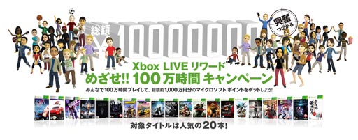 画像ギャラリー No.001のサムネイル画像 / 対象タイトルを遊んでマイクロソフトポイントをもらおう。「めざせ!! 100万時間キャンペーン」が4月20日にスタート