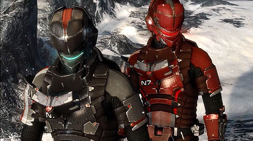 画像ギャラリー No.003のサムネイル画像 / ネクロモーフとの戦いはN7 Armorで。「Dead Space 3」で「Mass Effect 3」のアイテムが使用可能に