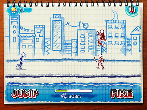 画像ギャラリー No.006のサムネイル画像 / 棒人間のスケッチマンがひた走る。横スクロール型のアクション「Sketchman」を紹介する「（ほぼ）日刊スマホゲーム通信」第34回