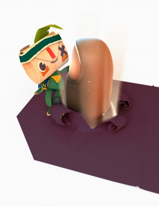 画像ギャラリー No.006のサムネイル画像 / 「Tearaway 〜はがれた世界の大冒険〜」のゲーム概要が公開。プレイヤーは「かみさま」で，その“大きなチカラ”によって「小さな旅びと」を導いていく