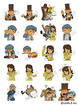 画像ギャラリー No.002のサムネイル画像 / 「レイトン教授と超文明Aの遺産」のLINE向けスタンプ全40種が本日配信