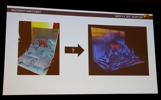 画像ギャラリー No.006のサムネイル画像 / ［GDC 2015］「飛び出す絵本」をゲーム画面に再現するまでの努力。「TENGAMI」のグラフィックスがどのように開発されたのかをクリエイターが解説