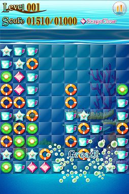 画像ギャラリー No.003のサムネイル画像 / 簡単操作のパズルゲーム「Aqua Jewel Hunt」が配信。100万点を目指そう