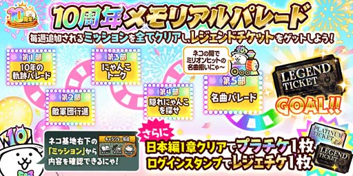 画像ギャラリー No.003のサムネイル画像 / 「にゃんこ大戦争」10周年記念，ネコカン1000個以上が必ず当たる「にゃんこスロット」開催中