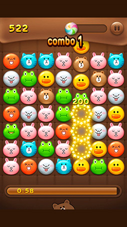 画像ギャラリー No.005のサムネイル画像 / 「LINE」のキャラクター達がブロックになって登場！ スマートフォン向けパズルゲーム「LINE POP」を紹介する「（ほぼ）日刊スマホゲーム通信」第125回