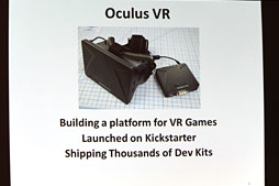 画像ギャラリー No.011のサムネイル画像 / ［GDC 2013］期待のゲーム用HMD「Oculus Rift」を体験＆直撮り。「眼前に広がるゲーム世界が，首の動きに追従する」のは革命か