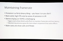 画像ギャラリー No.023のサムネイル画像 / ［GDC 2014］Oculus VRがRiftの開発キットで得た知見による「バーチャルリアリティ開発のベストプラクティス」