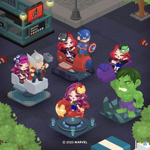 画像ギャラリー No.003のサムネイル画像 / 「LINE プレイ」と「アベンジャーズ」のコラボがスタート。アベンジャーズの世界観を再現した限定スクエアが登場