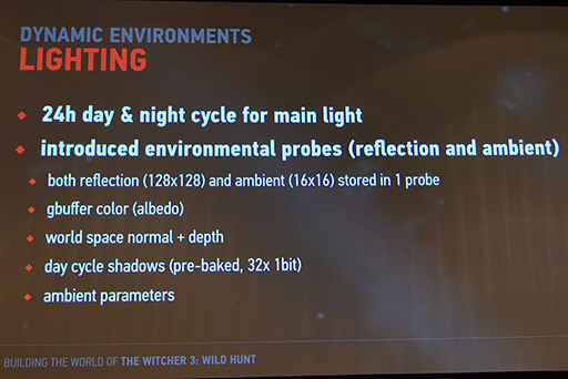 画像ギャラリー No.011のサムネイル画像 / ［SIGGRAPH 2015］「The Witcher 3」メイキングセッションに見る，先端的なオープンワールドゲームの実装テクニック