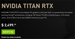 画像ギャラリー No.007のサムネイル画像 / NVIDIA,「TITAN RTX」を発表。TU102コアのフルスペックで2499ドル