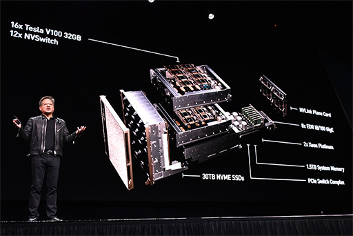 画像ギャラリー No.003のサムネイル画像 / GTC 2018のNVIDIAブースで“世界最大のGPU”こと「DGX-2」の実機をチェック。自動運転やゲームにおけるAI活用の展示にも注目だ
