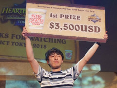 「Hearthstone Chapmpionship Tour 2018 Tokyo Tour Stop」は，日本人プレイヤーのhinaya選手が優勝。世界選手権に向けて前進