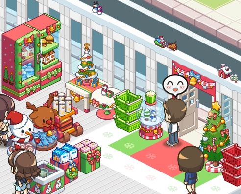 画像ギャラリー No.001のサムネイル画像 / 「おいでよ!コンビニ」クリスマス仕様のデコアイテムが手に入る宝箱を発売