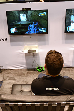 画像ギャラリー No.012のサムネイル画像 / ［GDC 2015］Crytekの2015年は仮想現実とAndroid TVにフォーカス。ブースでCEOに話を聞きつつ，恐竜と戯れてきた