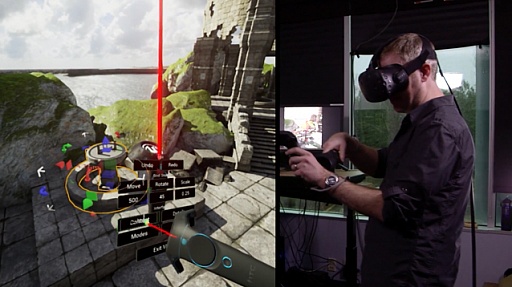 画像ギャラリー No.003のサムネイル画像 / VRゲームをVR環境で制作。Epic Gamesが「Unreal Engine 4」の新機能を紹介するムービーを公開