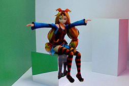 画像ギャラリー No.006のサムネイル画像 / ［SIGGRAPH ASIA］等身大のコーネルボックス内で「ユニティちゃん」とツーショット記念撮影ができる展示が大人気。ただしお触りは不可