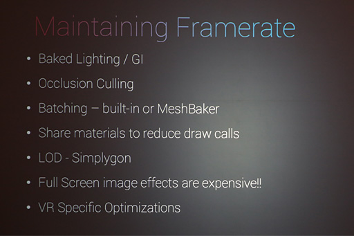 画像ギャラリー No.013のサムネイル画像 / ［GDC 2016］パブリックβが公開されたUnity 5.4はVR性能が大幅に向上。UnityのVRに関する取り組みと業界動向を見る