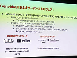 画像ギャラリー No.011のサムネイル画像 / ［Unite 2019］視聴者がゲームに介入できる新たな世界へ。「ライブ・ストリーミングに参加せよ！Genvidが変える動画視聴体験」聴講レポート