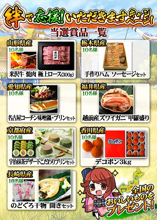 画像ギャラリー No.002のサムネイル画像 / 「戦国炎舞」，7府県の特産品が抽選で当たるログインキャンペーンを3月19日まで実施