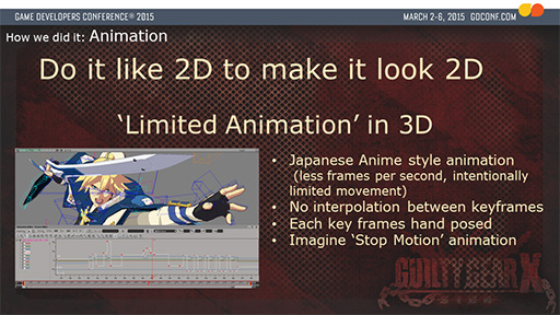 画像ギャラリー No.022のサムネイル画像 / GDCの舞台で世界に披露された「GUILTY GEAR Xrd -SIGN-」の「アニメにしか見えない3Dグラフィックス」制作手法