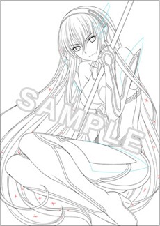 画像ギャラリー No.004のサムネイル画像 / 「エクステトラ」,店舗別特典イラストの線画8種類が公開。予約前に絵柄をチェックしておこう