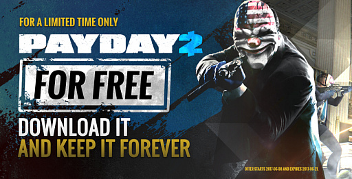 画像ギャラリー No.001のサムネイル画像 / 「PAYDAY 2」の無料配信がSteamで開始。期間・本数限定のため入手はお早めに