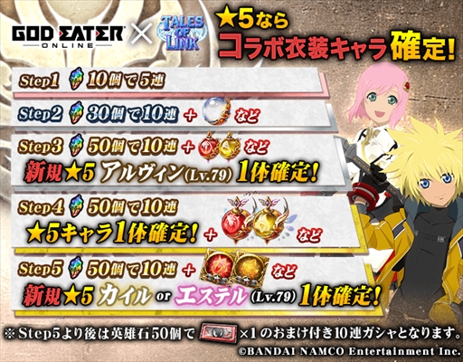 画像ギャラリー No.005のサムネイル画像 / 「テイルズ オブ リンク」，「ゴッドイーター オンライン」とのコラボイベントを開催