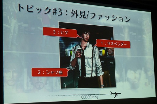 画像ギャラリー No.018のサムネイル画像 / ［CEDEC 2015］プレイヤーの記憶に残る印象的なキャラクターはこう作れ。「D4」における実例を開発者自らがレクチャー