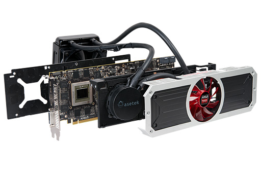 画像ギャラリー No.009のサムネイル画像 / 公称消費電力は脅威の500W。AMD,1499ドルのデュアルGPUカード「Radeon R9 295X2」を発表