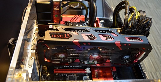 画像ギャラリー No.005のサムネイル画像 / ［COMPUTEX］PowerColor，世界初となる空冷R9 295X2仕様の新型「Devil 13」カードを展示