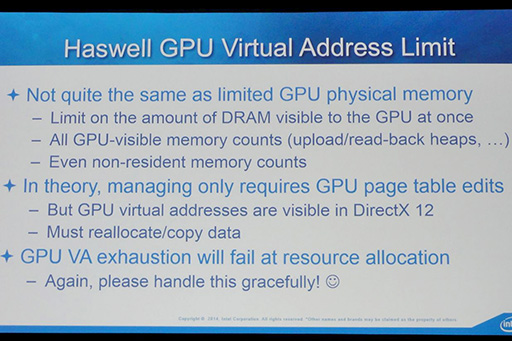 画像ギャラリー No.010のサムネイル画像 / ［GDC 2015］「Haswell」と「Broadwell」の間には，DirectX 12関連の重要な違いがあった