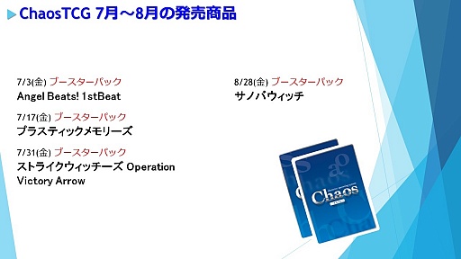 画像ギャラリー No.014のサムネイル画像 / 「ヴァイスシュヴァルツ」「ChaosTCG」「バディファイト」「ヴァンガード」の新情報が明かされた「ブシロードTCG内覧会」をレポート
