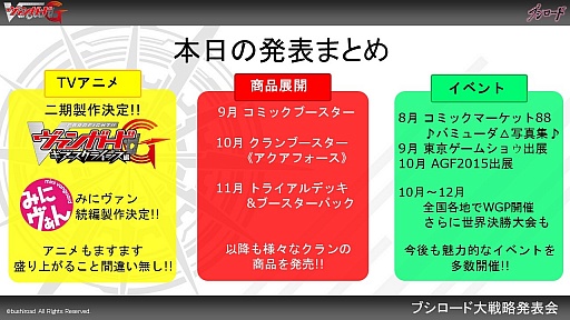 画像ギャラリー No.031のサムネイル画像 / 「ヴァイスシュヴァルツ」「ChaosTCG」「バディファイト」「ヴァンガード」の新情報が明かされた「ブシロードTCG内覧会」をレポート