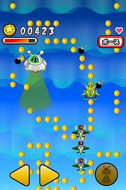 画像ギャラリー No.002のサムネイル画像 / iOS/Android向け「UFOでコイン」が配信。宇宙に散らばるコインを集めよう