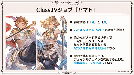 画像ギャラリー No.015のサムネイル画像 / 「グラブル」9周年直前生放送で発表された情報まとめ。Class.IVジョブ「ヤマト」や新たなジョブ強化システム「極致の証」の追加など