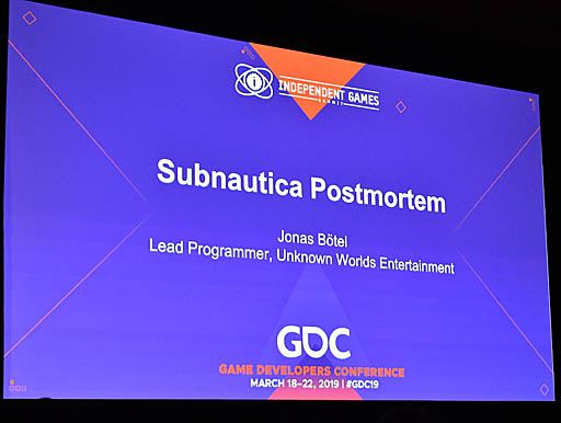 画像ギャラリー No.001のサムネイル画像 / ［GDC 2019］“ほぼ失敗”だった「Subnautica」は，プレイヤーの声で生まれ変わった。プログラマーのJonas Boetel氏が，本作のアーリーアクセスを振り返る