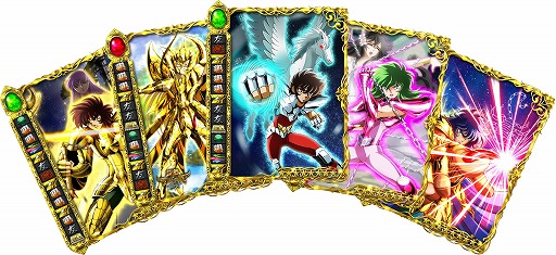 画像ギャラリー No.005のサムネイル画像 / 「聖闘士星矢 小宇宙スロットル」,90万DL記念に★8カードが2枚もらえる